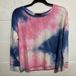 Gibson Navy & Fuchsia Tie Dye Sweatshirt - Size S